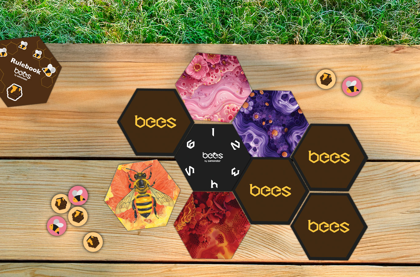 Playing Bees outdoors