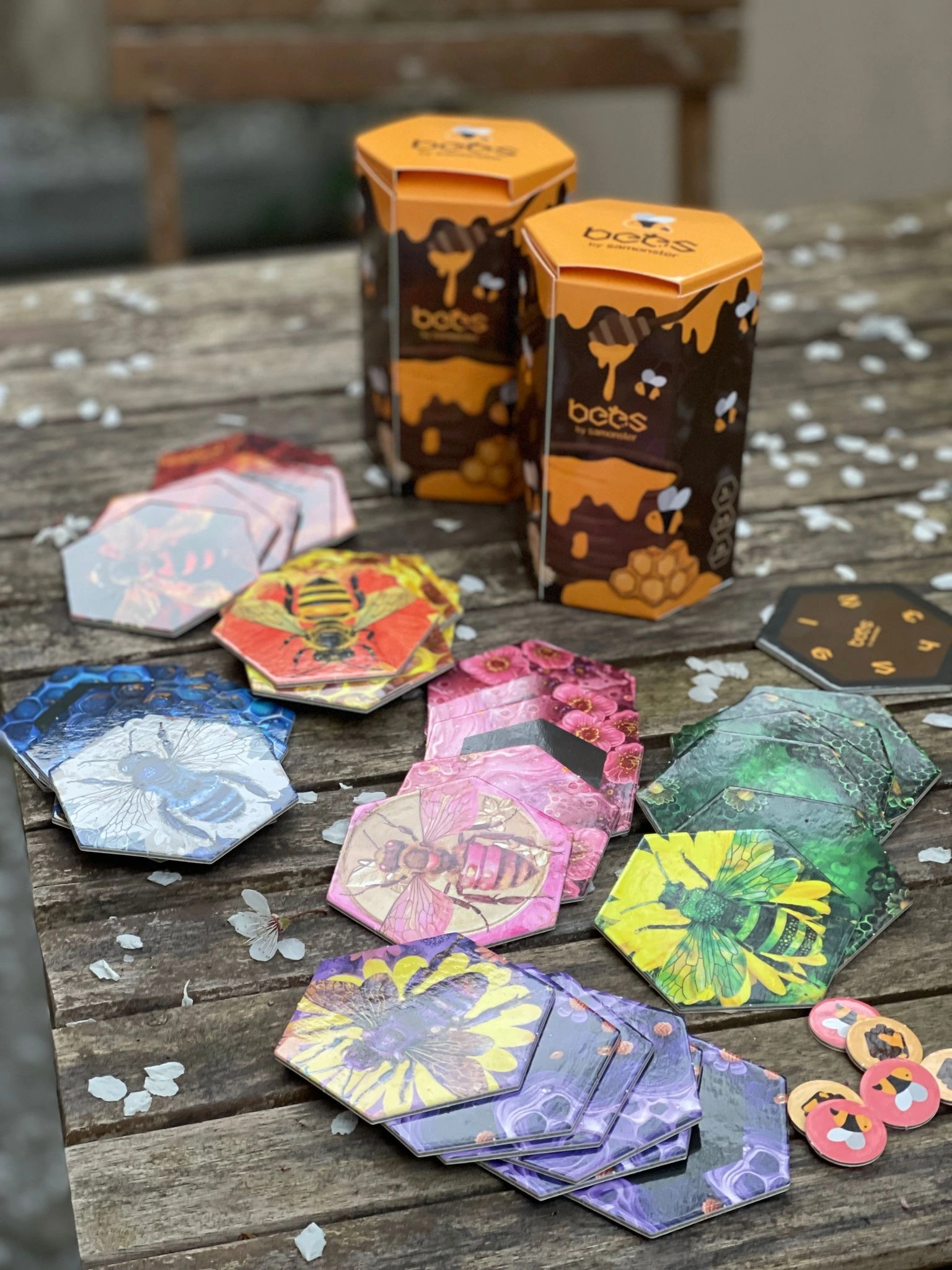 Two sets of Bees game in the outdoors